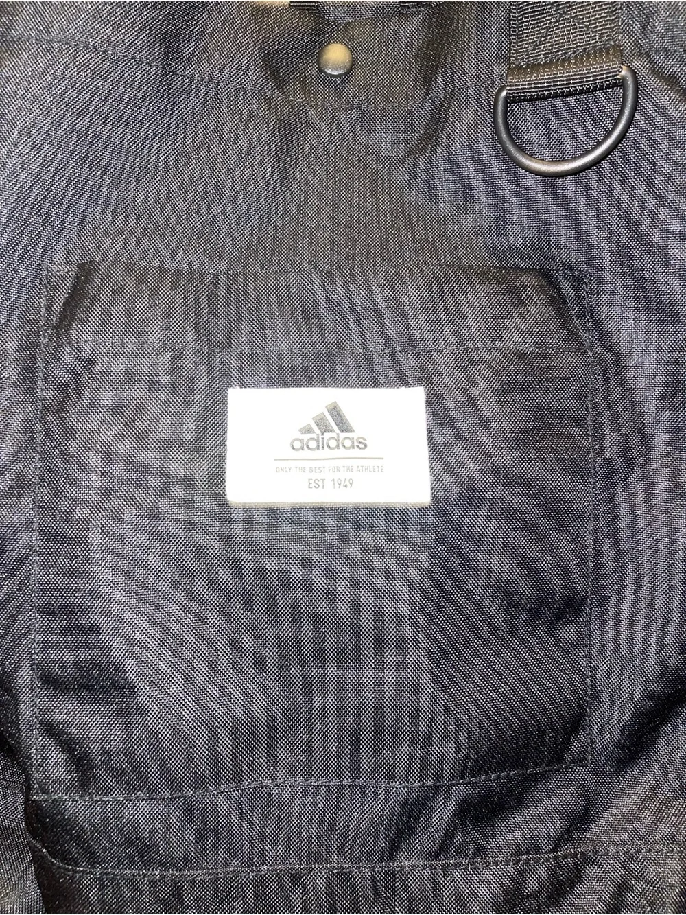 adidas Black Messenger Tote with Front Logo Patch